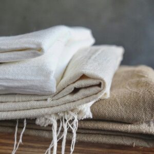 Ivory Herringbone Throw Blanket